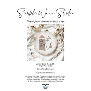 Simple Wave Studio Women Sketch 3 Modern Cross Stitch Pattern Minimalist Face